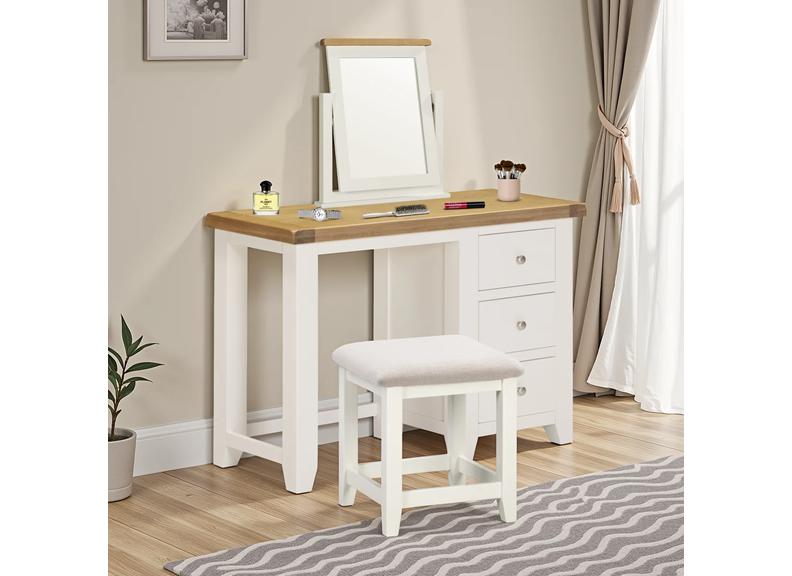 WINDSOR Dressing Table Stool - Ivory/Oat Fabric (WBF)