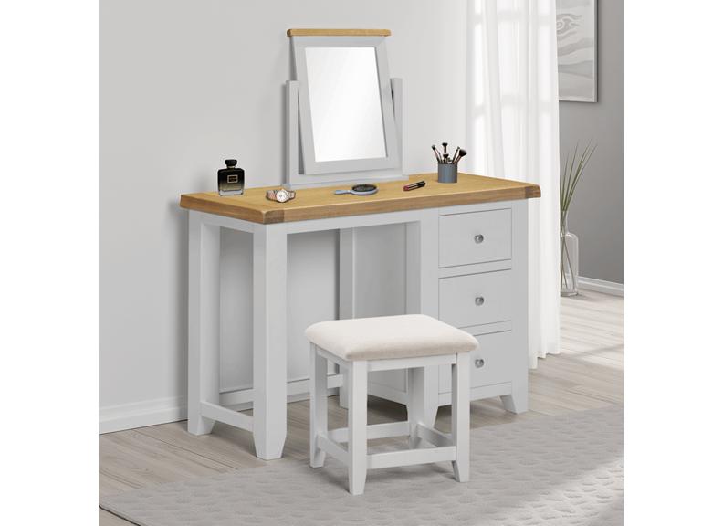 WINDSOR THREE DRAWER Dressing Table - PEBBLE/OAK (WBF)