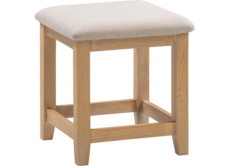 WINDSOR Dressing Table Stool - Natural Oak/Oat Fabric Seat (WBF)