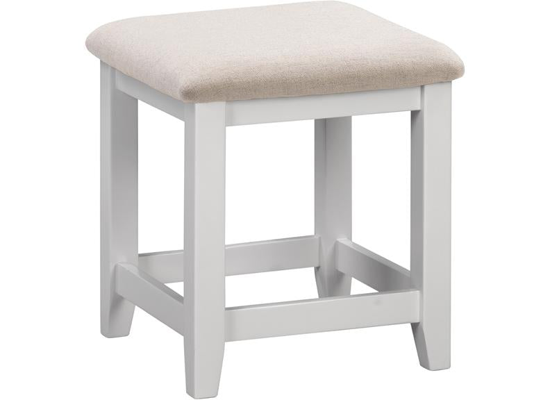 WINDSOR Dressing Table Stool - Pebble Grey/Oat Fabric Seat (WBF)