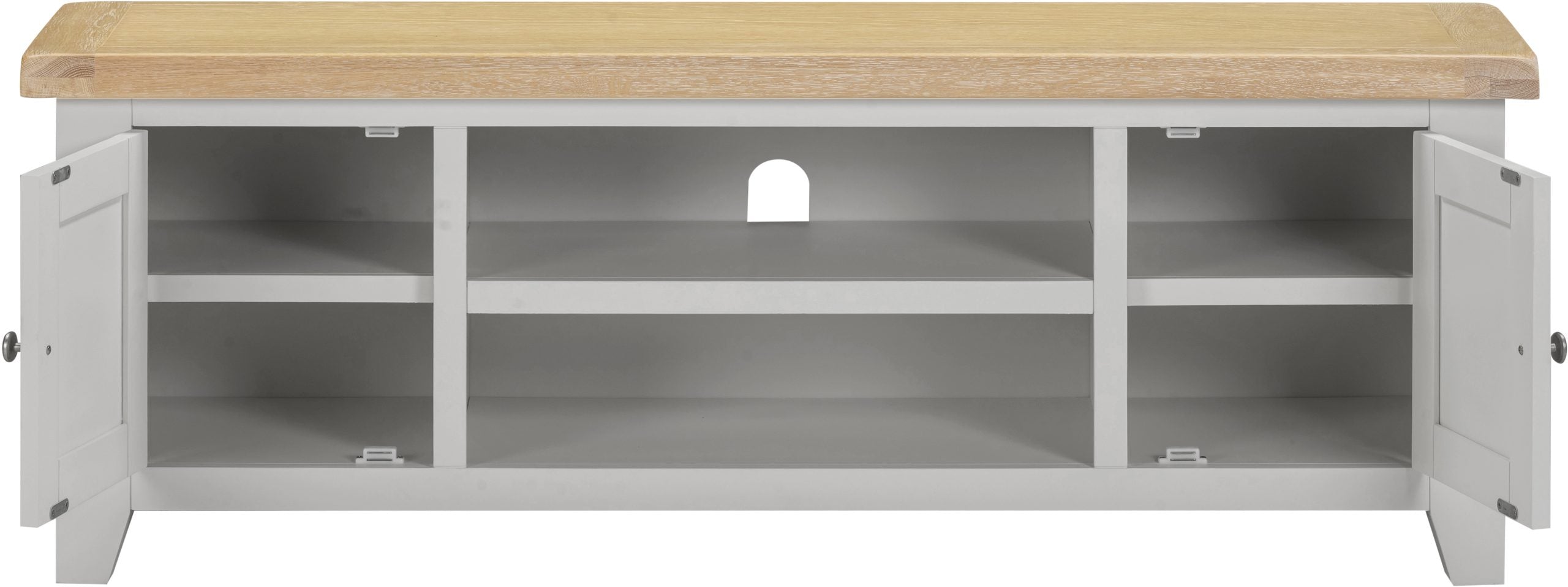 Windsor Straight TV Unit - Pebble Grey/Oak (WBF)