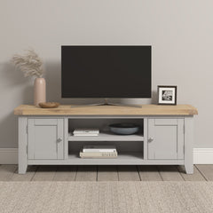 Windsor Straight TV Unit - Pebble Grey/Oak (WBF)