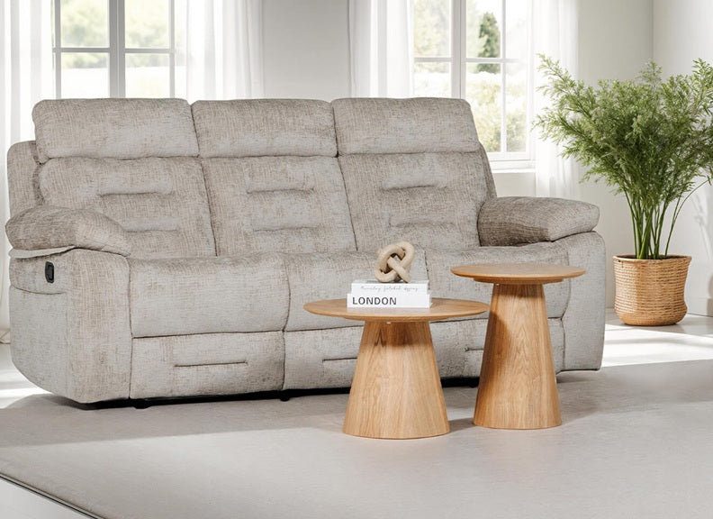 Wilbur Three Seat Sofa with Manual Recline | Fabric Upholstery | Pocket Sprung Comfort