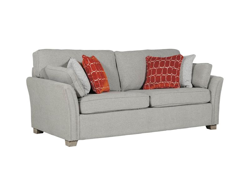 Winnie Static Three Seat Sofas – Fabric Upholstery with Bolster Cushions Included
