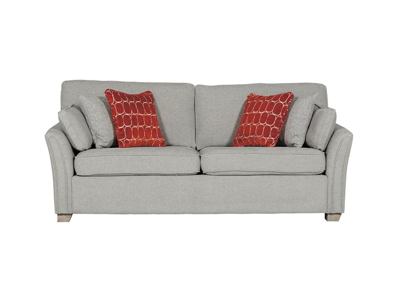 Winnie Static Three Seat Sofas – Fabric Upholstery with Bolster Cushions Included