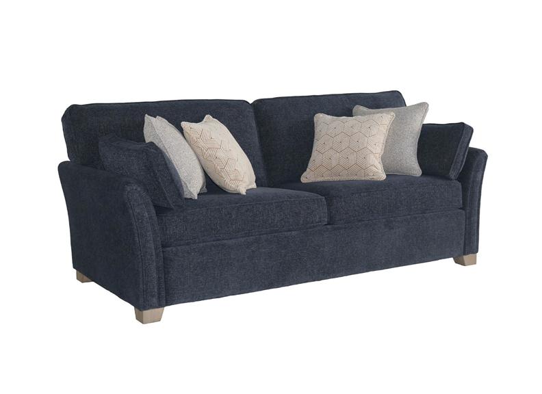 Winnie Static Three Seat Sofas – Fabric Upholstery with Bolster Cushions Included