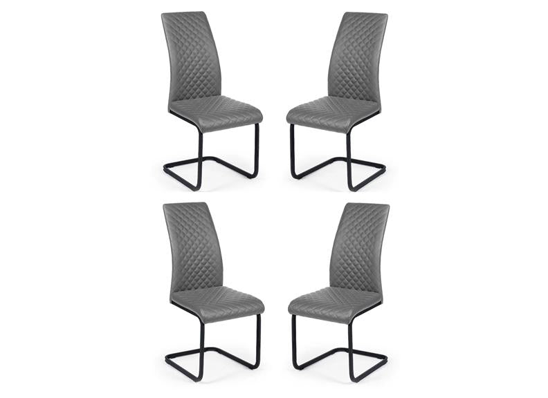 Xavier Chairs - grey pu faux leather