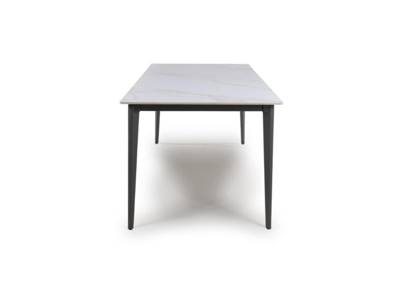 Amalfi White Table - end view