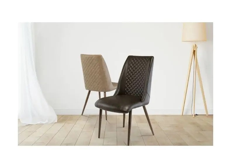 Amber Dark Brown & Taupe PU Chairs