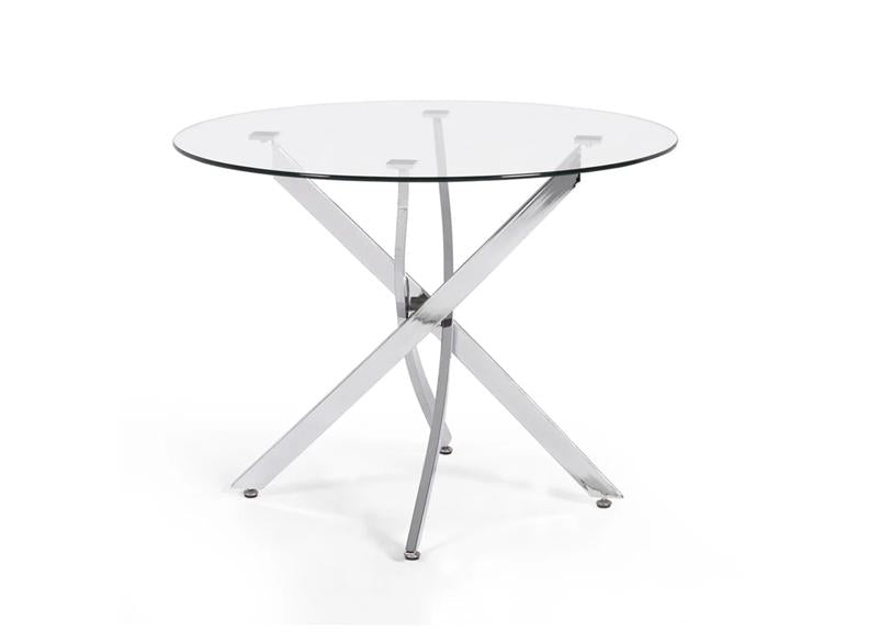 Anderson Round Glass Dining Table W/Ella Dining Chairs