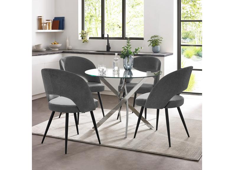 Anderson Round Table W/Ella Grey Chairs