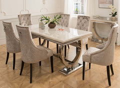 Arianna Cream Dining Set W/Belvedere Chairs