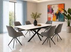 Arrigo Grey Or White Extending Dining Tables - Sintered Stone Table Tops