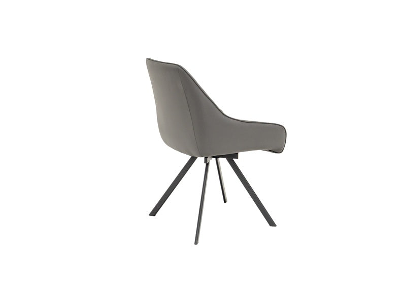 Astor Swivel PU Dining Chairs - Faux Leather In Grey Or Taupe