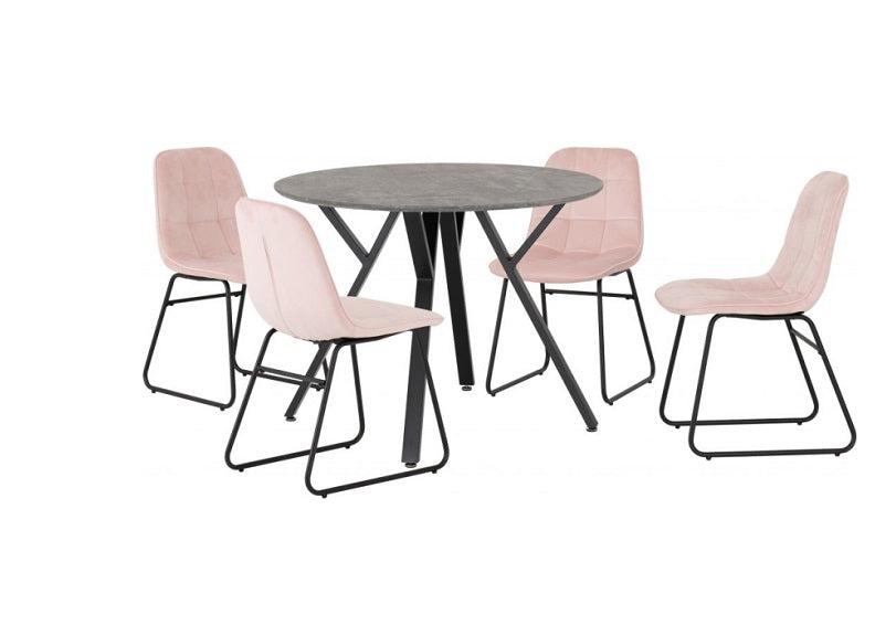 Athens Round Table W/Lukas Pink Chairs