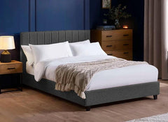 Aylen Grey Linen Effect Bed 