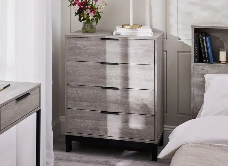 Bali Grey Oak Four Drawer Chest - room