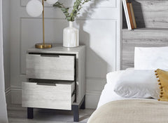 Bali 2 Drawer Grey Oak Bedside - room