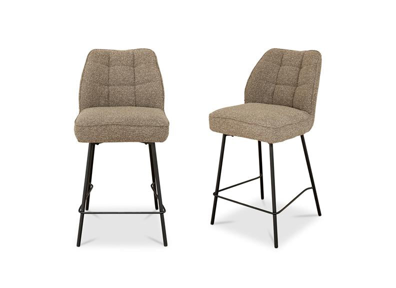 Banbury Mocha Fabric Counter Chair – Fabric Dining Stool With Soft Textured Upholstery