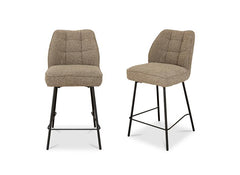 Banbury Mocha Fabric Counter Chair – Fabric Dining Stool With Soft Textured Upholstery