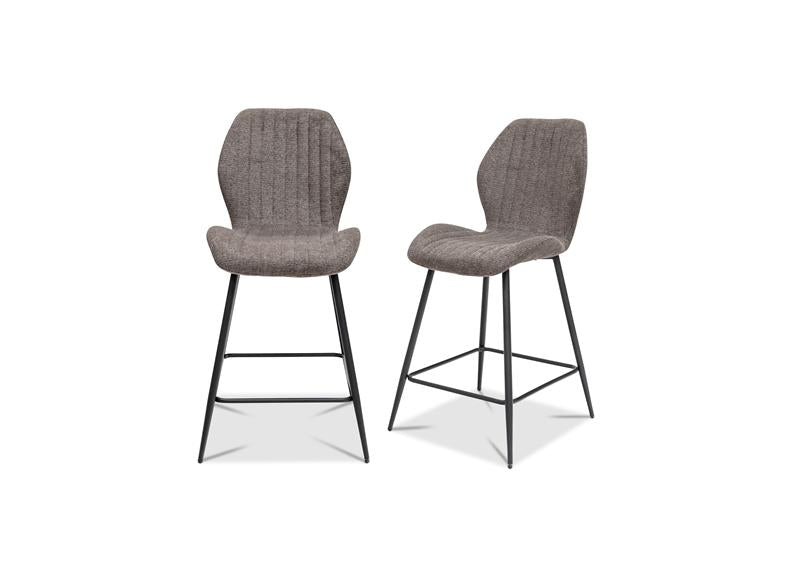 Bardo Grey Fabric Counter Chair – Charcoal Fabric Dining Stool