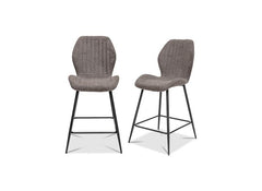 Bardo Grey Fabric Counter Chair – Charcoal Fabric Dining Stool