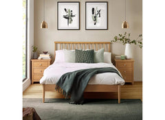 Belton Oak Spindle Bed – Solid Oak Wooden Bed Frame with Classic Spindle Headboard