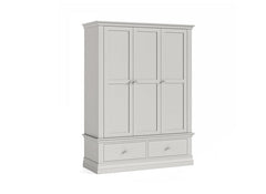 Burgundy Triple Wardrobe – Cool Light Grey Lacquered Bedroom Storage