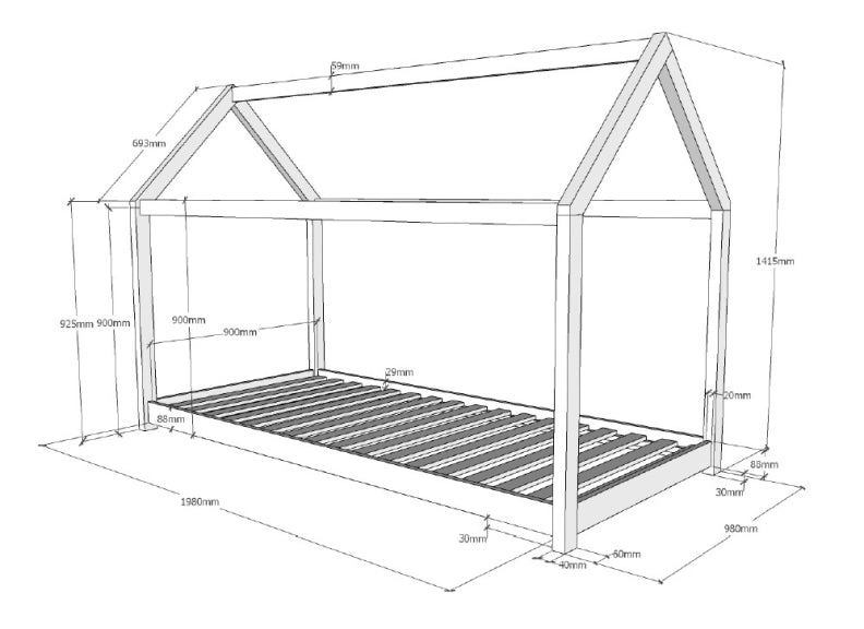 Cabane Single - dims