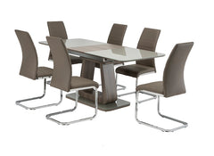 Calgary Extending Table W/Soho Taupe Dining Chairs