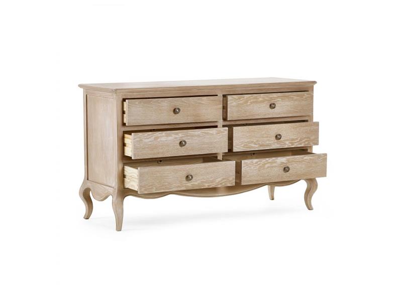 Camille Six Drawer Chest - open