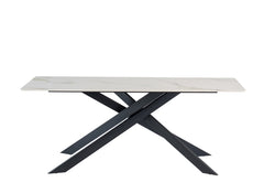 Camilla 2 m White Table W/Black Base