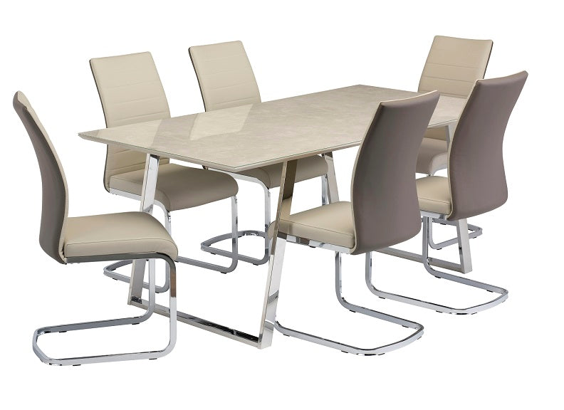 Capri Table W/Jasper Stone Dining Chairs