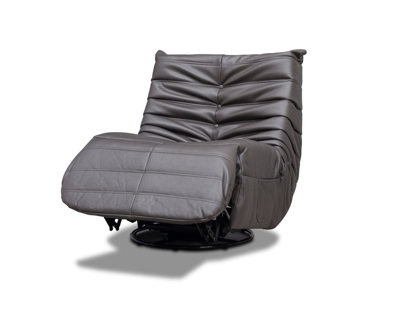 Capri Swivel Rocker Recliner Chair – Modern Reclining Accent Chair in Dark Grey
