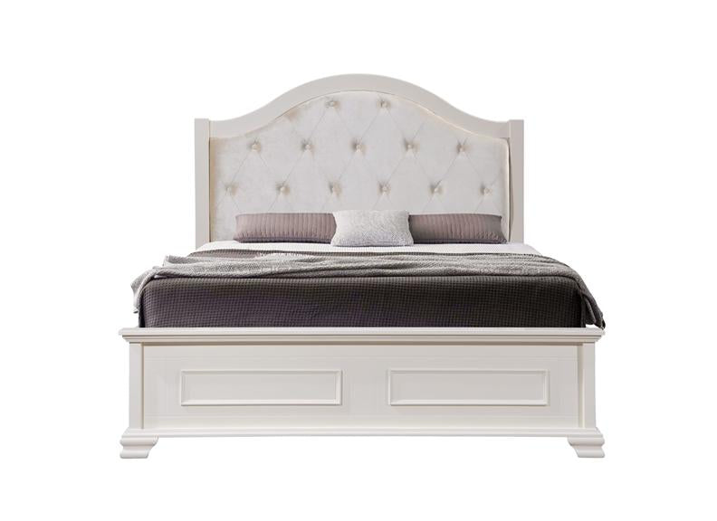Charlotte Bed Frame – Contemporary Bed with Curved Fabric Headboard in an Elegant Finish