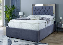 Chesterfield Steel Grey Velvet Bed