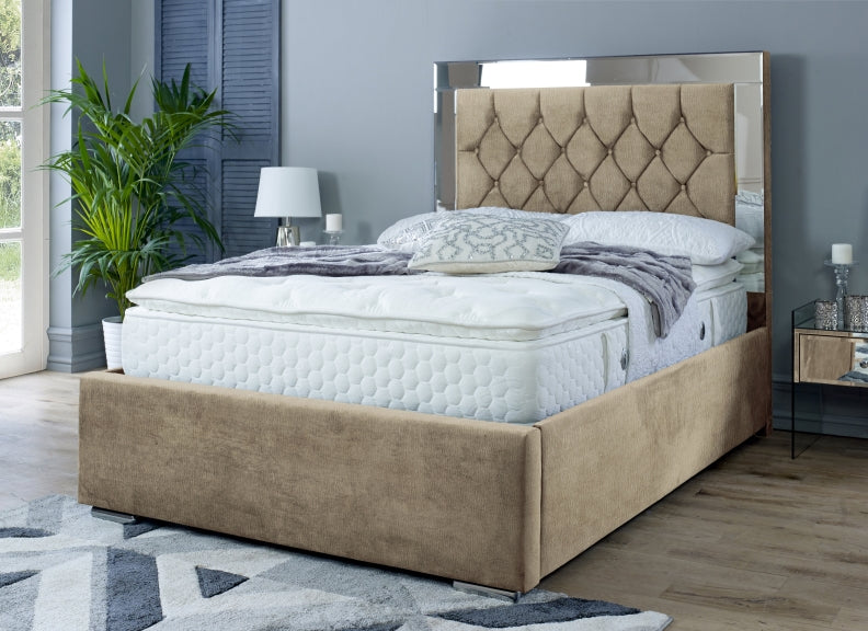 Chesterfield Mustard Naples Fabric Bed