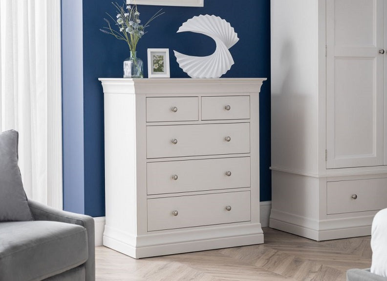 Clermont White 2+3 Chest Of Drawers