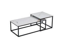 Cody Coffee Table Set - White Stone Effect Top