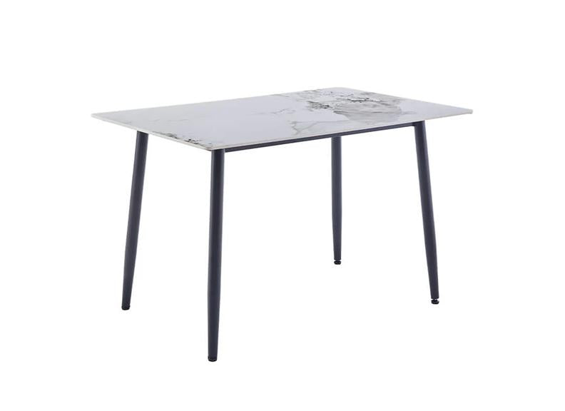 Cody White Rectangular Dining Tables - White Stone Effect Tops (Pre-Order Only)