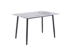 Cody White Rectangular Dining Tables - White Stone Effect Tops (Pre-Order Only)