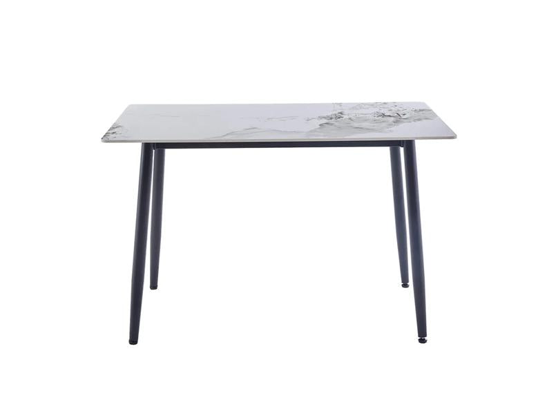 Cody White Rectangular Dining Tables - White Stone Effect Tops (Pre-Order Only)