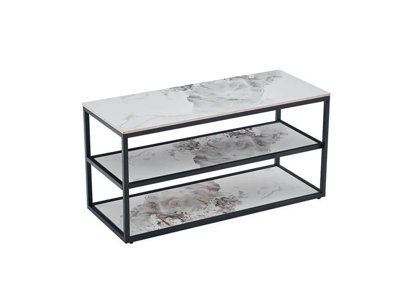 Cody Black TV Units - Black Stone Effect Tops