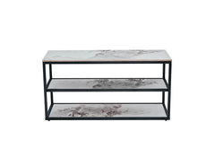 Cody White TV Units - White Stone Effect Tops