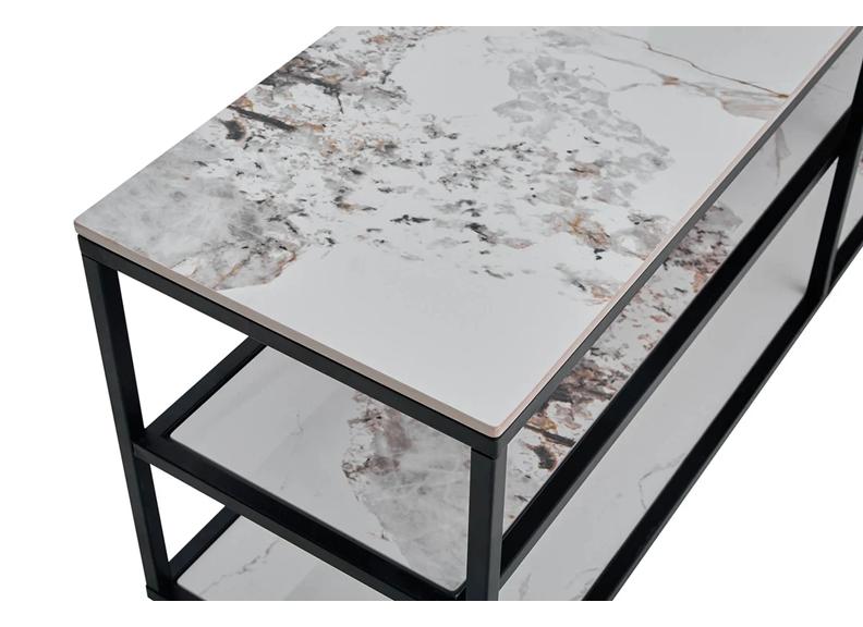 Cody White TV Units - White Stone Effect Tops