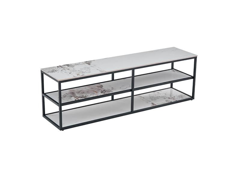 Cody Black TV Units - Black Stone Effect Tops