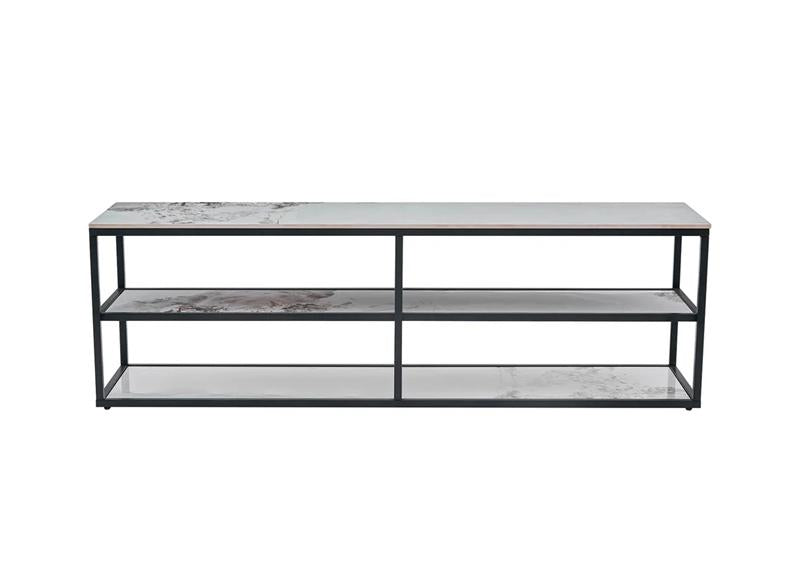 Cody White TV Units - White Stone Effect Tops