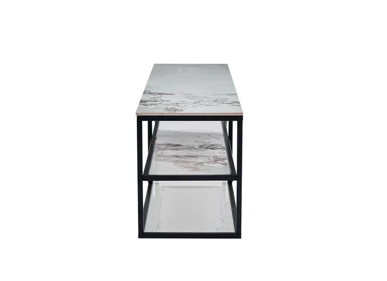 Cody White TV Units - White Stone Effect Tops