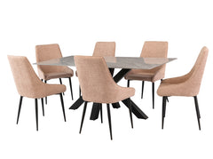 Cora Grey Table W/Flamingo Fabric Chairs