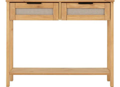 Corona Pine Rattan Console Table - front